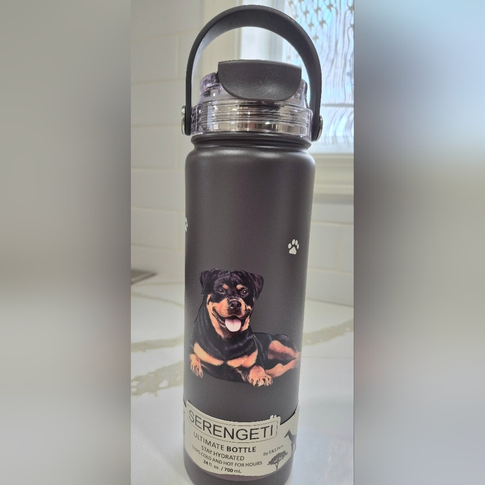 ROTTWEILER  Serengeti Dark Brown Water Bottle